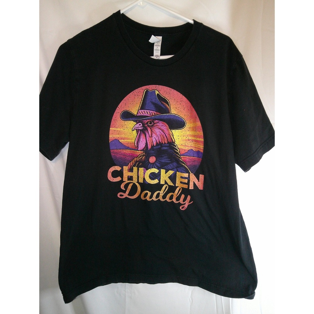 Chicken Daddy Graphic T-Shirt Cowboy‎ Rooster Funny XL